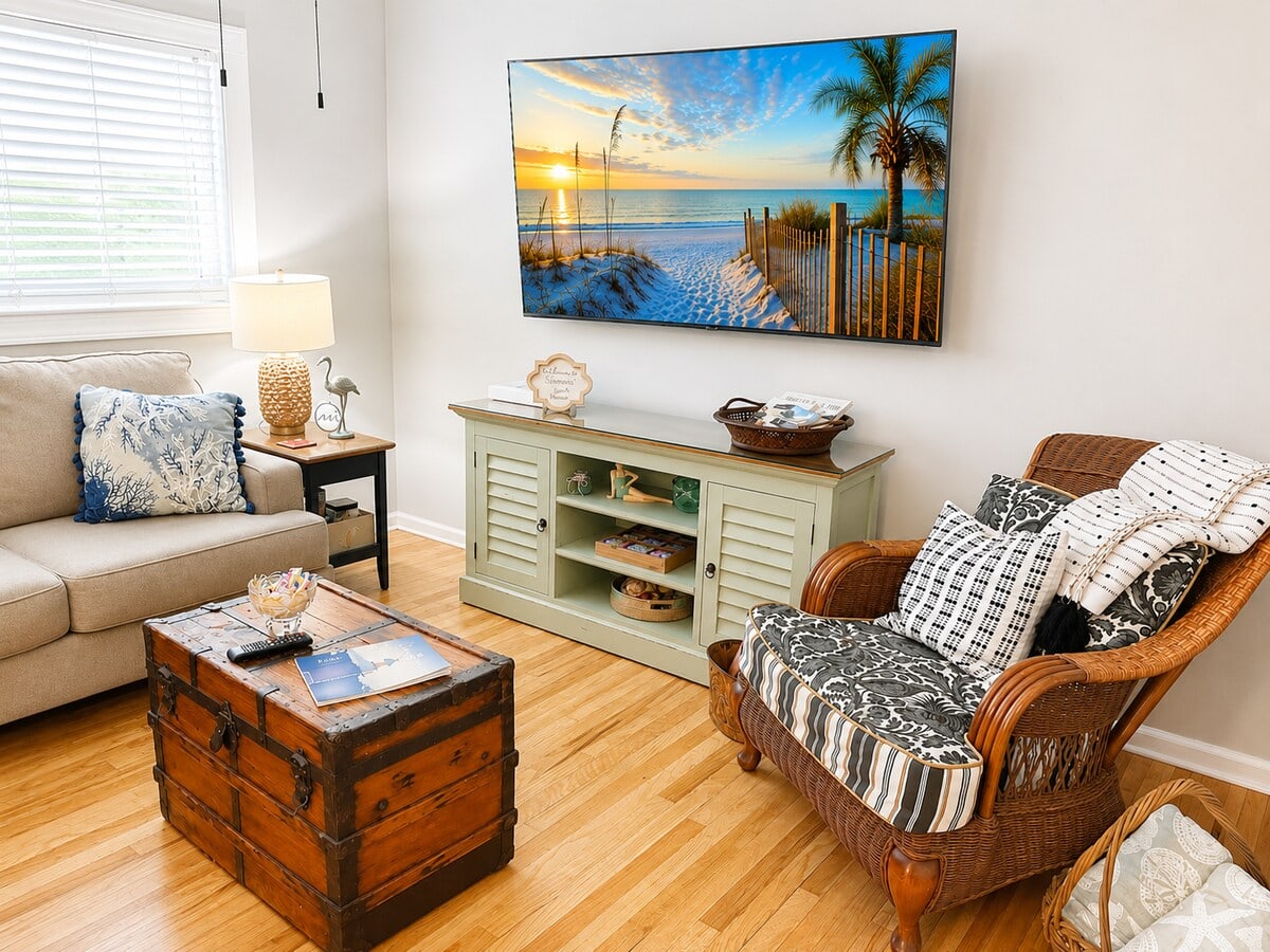 Pierside Retreat, living room