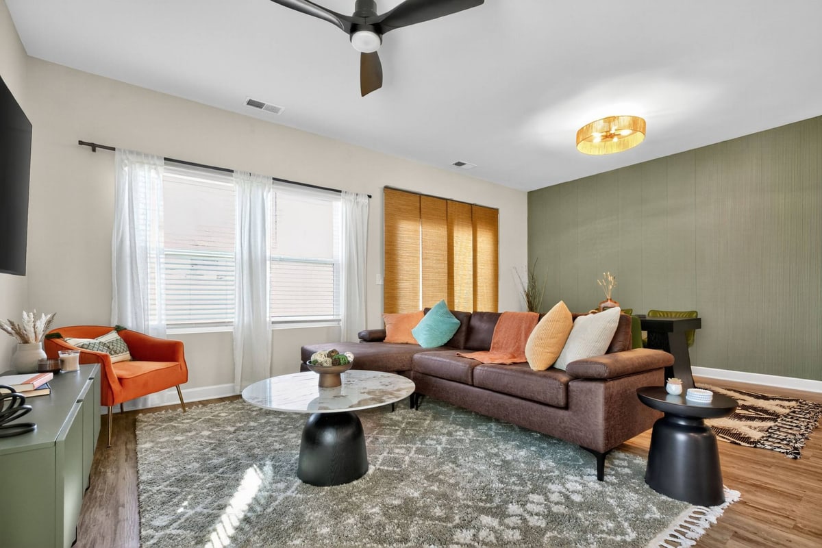The Greenville Getaway, living room, Greenville, SC